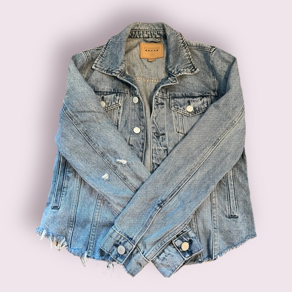 Blank NYC Distressed Denim Jacket in Traffic Jam - Picture 4 of 6